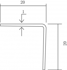 Impression PVC simple face à angle droit YL-E-20*20