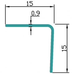 Impression PVC simple face à angle droit YL-E-15*15